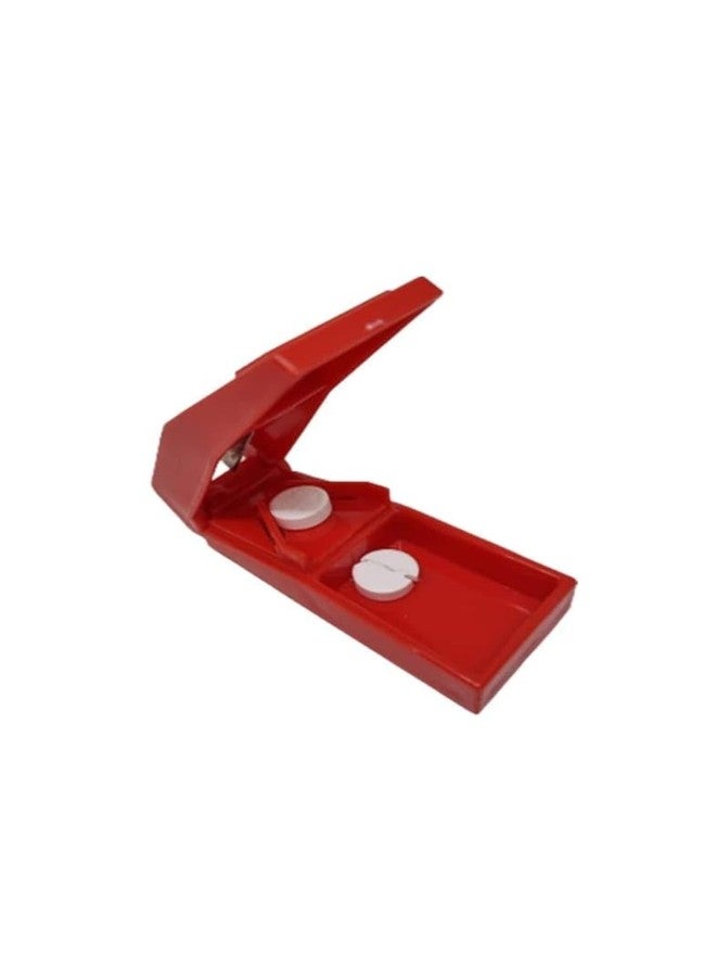 Urmit Surgical Plastic Portable Pill/Tablet Cutter, Divider Crushers & Splitters 1 Pc (Red) - Image 3